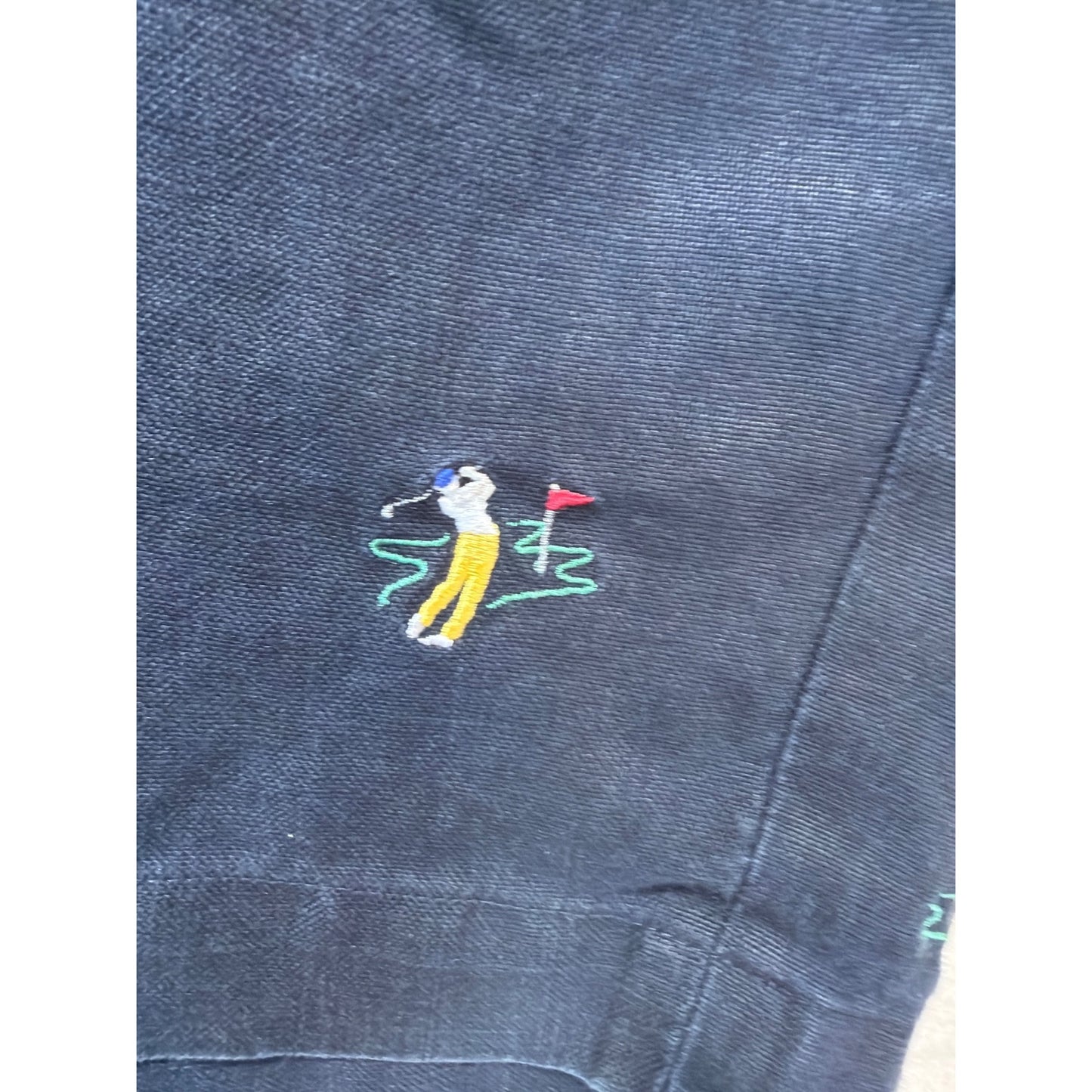 Brooks Brothers Vintage 90s Navy Linen Embroidered Critter Golf Shorts