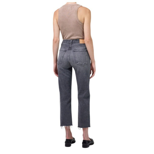 Citizens of Humanity Gray Raw Hem Daphne Crop Jeans