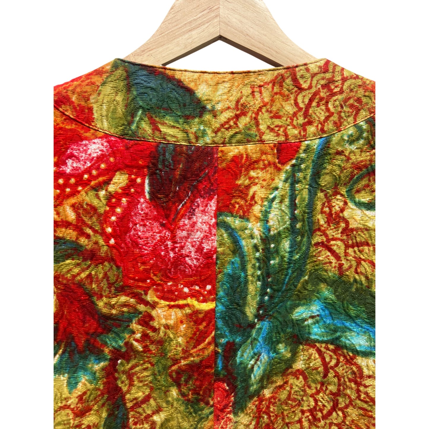 Chico's Red Abstract Floral Bolero Blazer Jacket