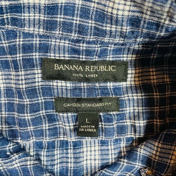 Banana Republic Linen Short Sleeve Button Down Shirt