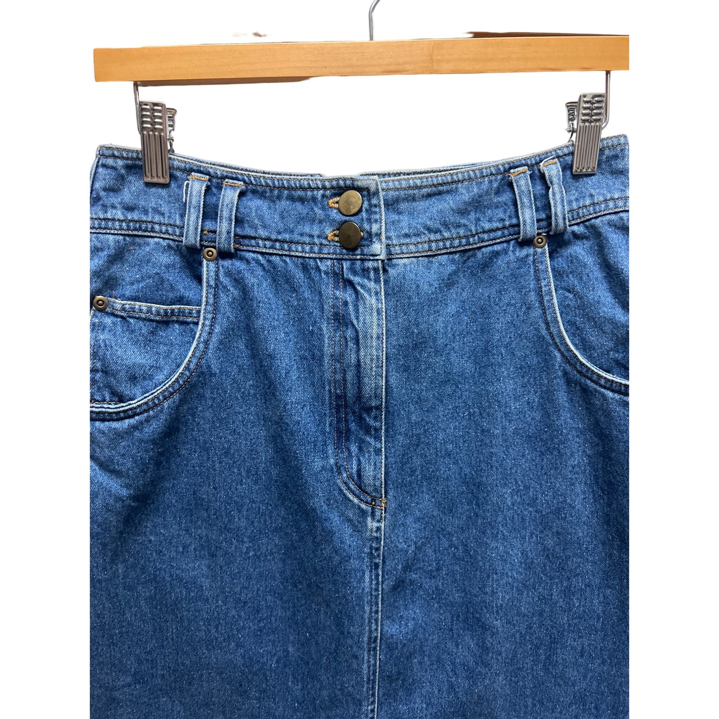 Hook Sport Vintage 90's Knee Length Denim Jean Skirt