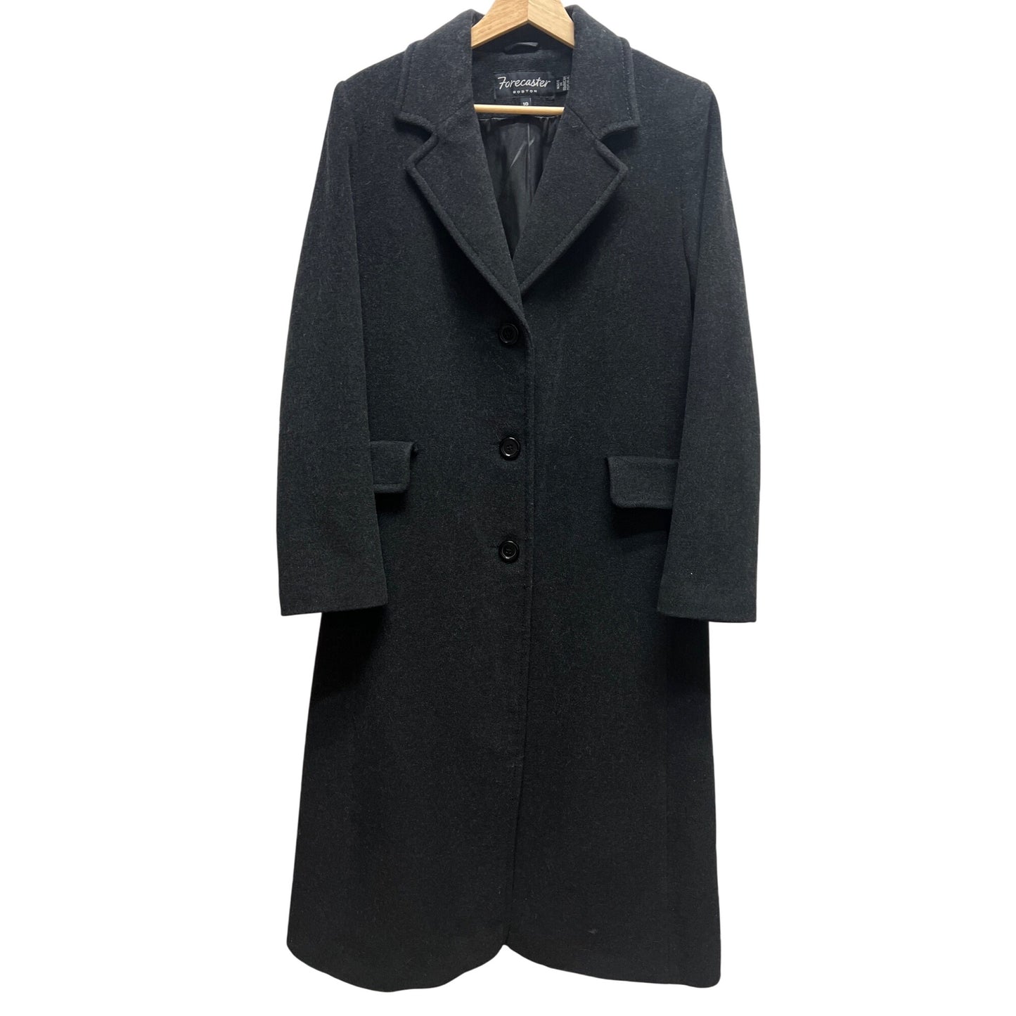 Forecaster Dark Gray Wool Cashmere Long Overcoat