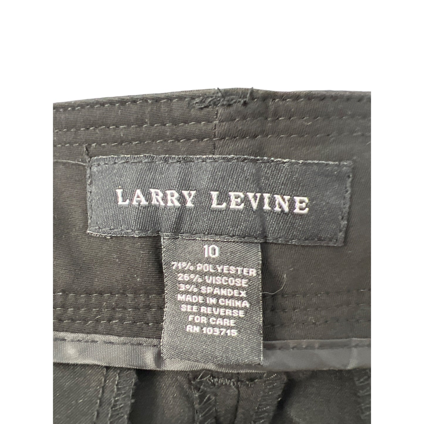 Larry Levine Basic Black Trouser Dress Pants