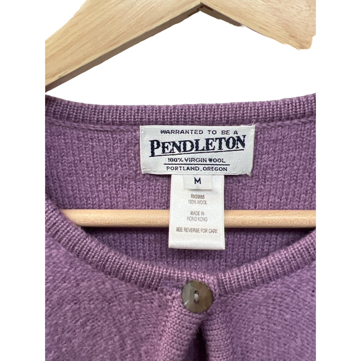 Pendleton Vintage Purple Wool One Button Cardigan