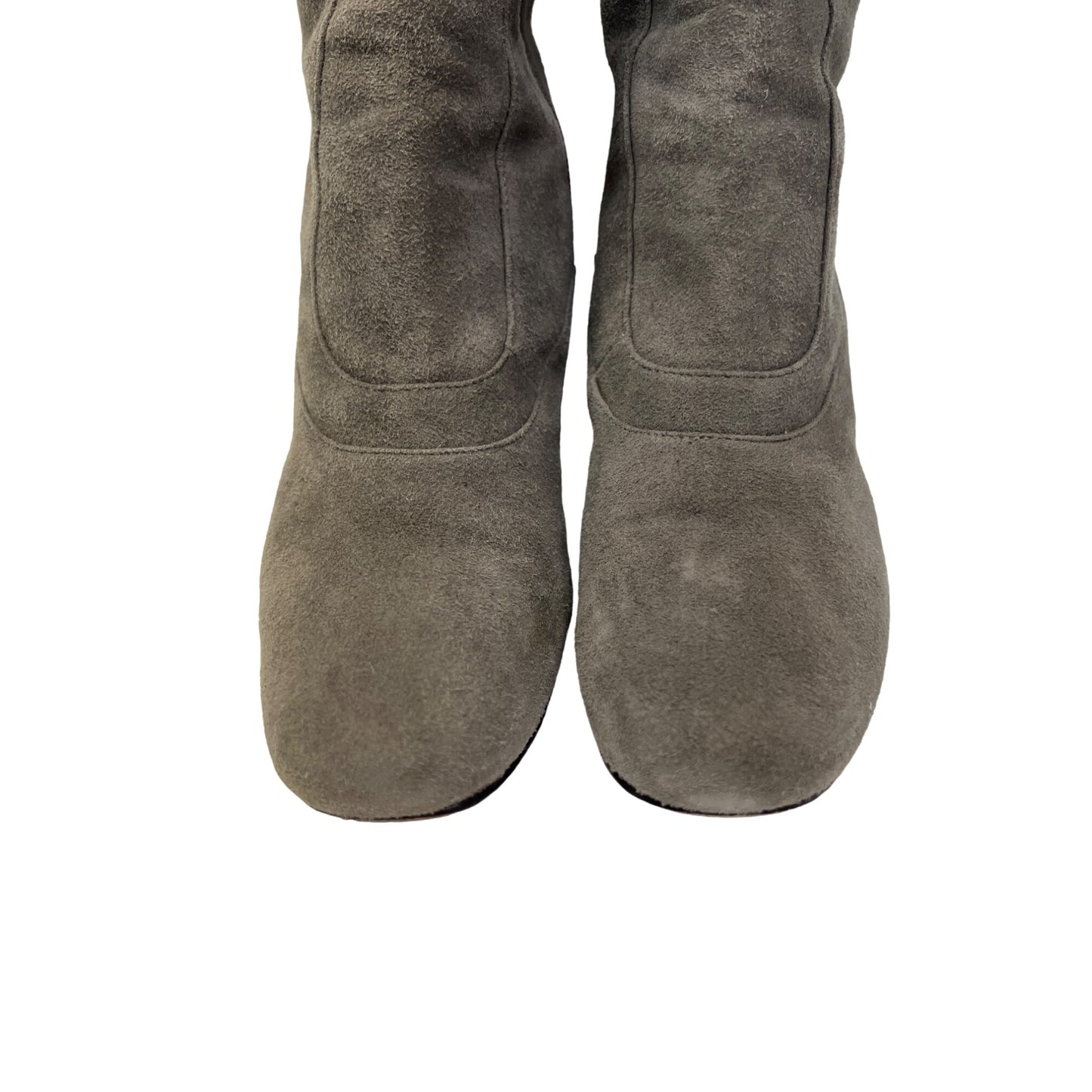 Cole Haan Cora Gray Leather Suede Tall Wedge Boots