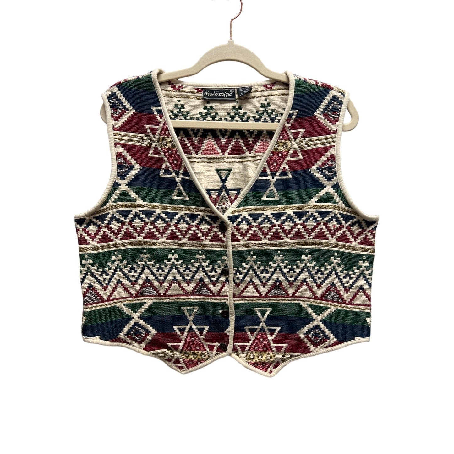 NeoNostalgia Vintage 90's Tapestry Fair Isle Aztec Vest