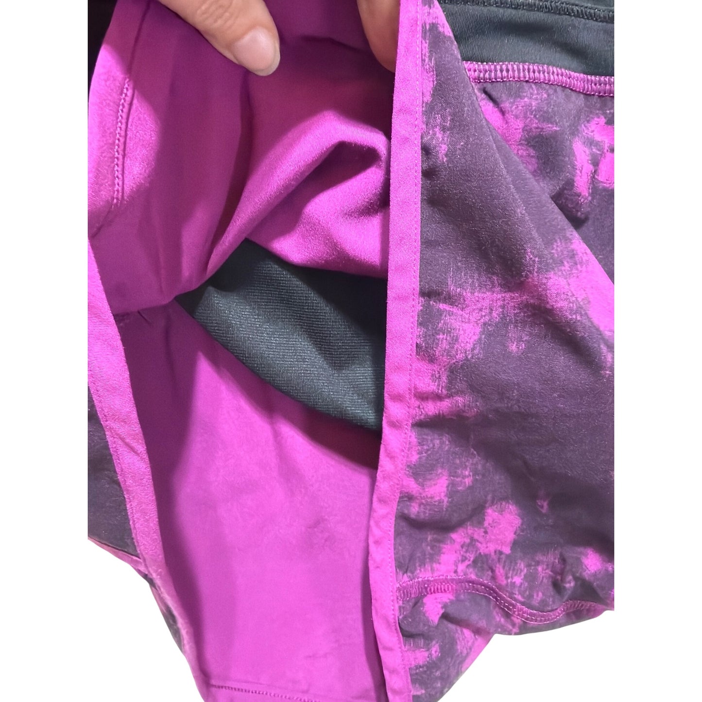 Lululemon Run Times Shorts Breezie Regal Plum & Black Splatter Pattern Size 10