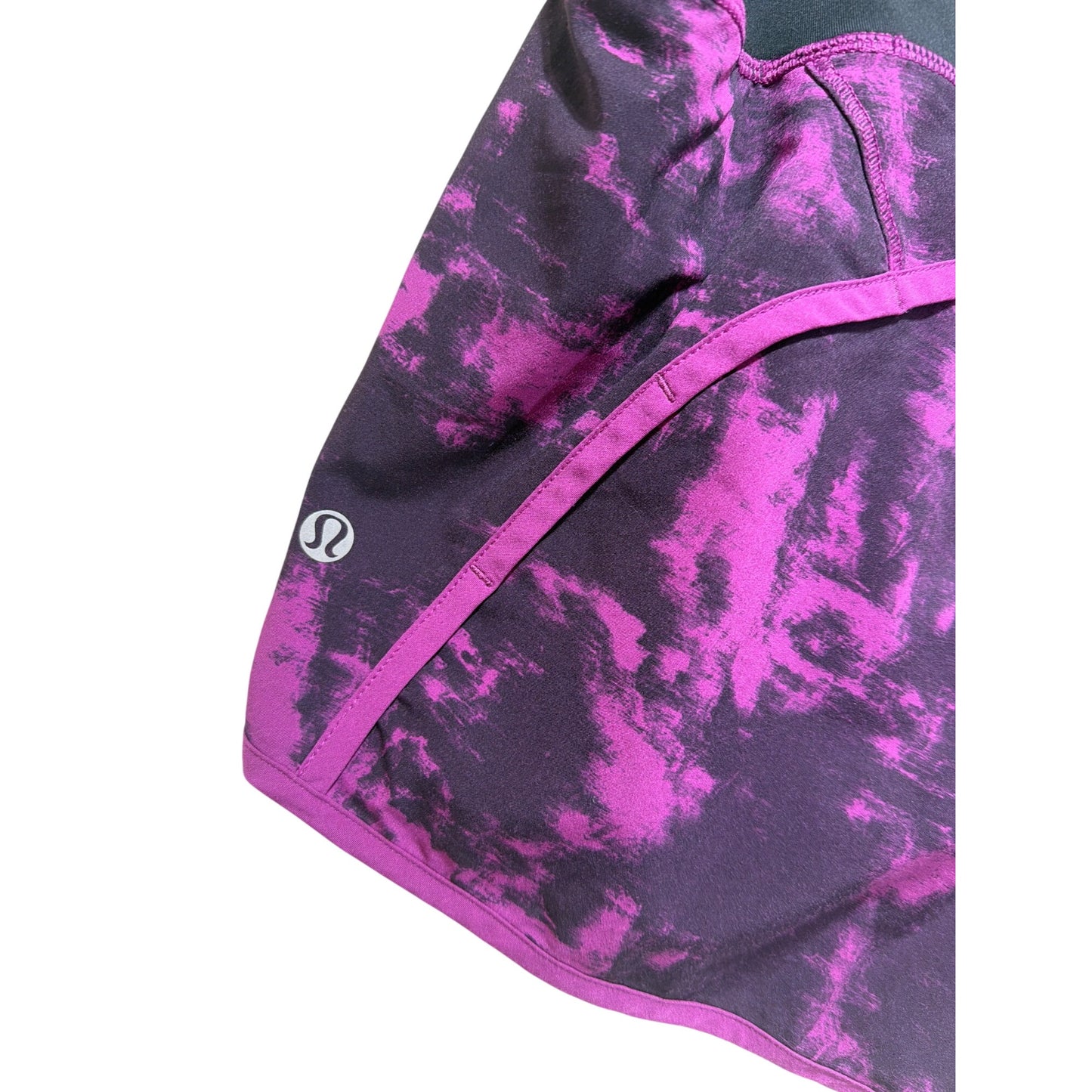 Lululemon Run Times Shorts Breezie Regal Plum & Black Splatter Pattern Size 10