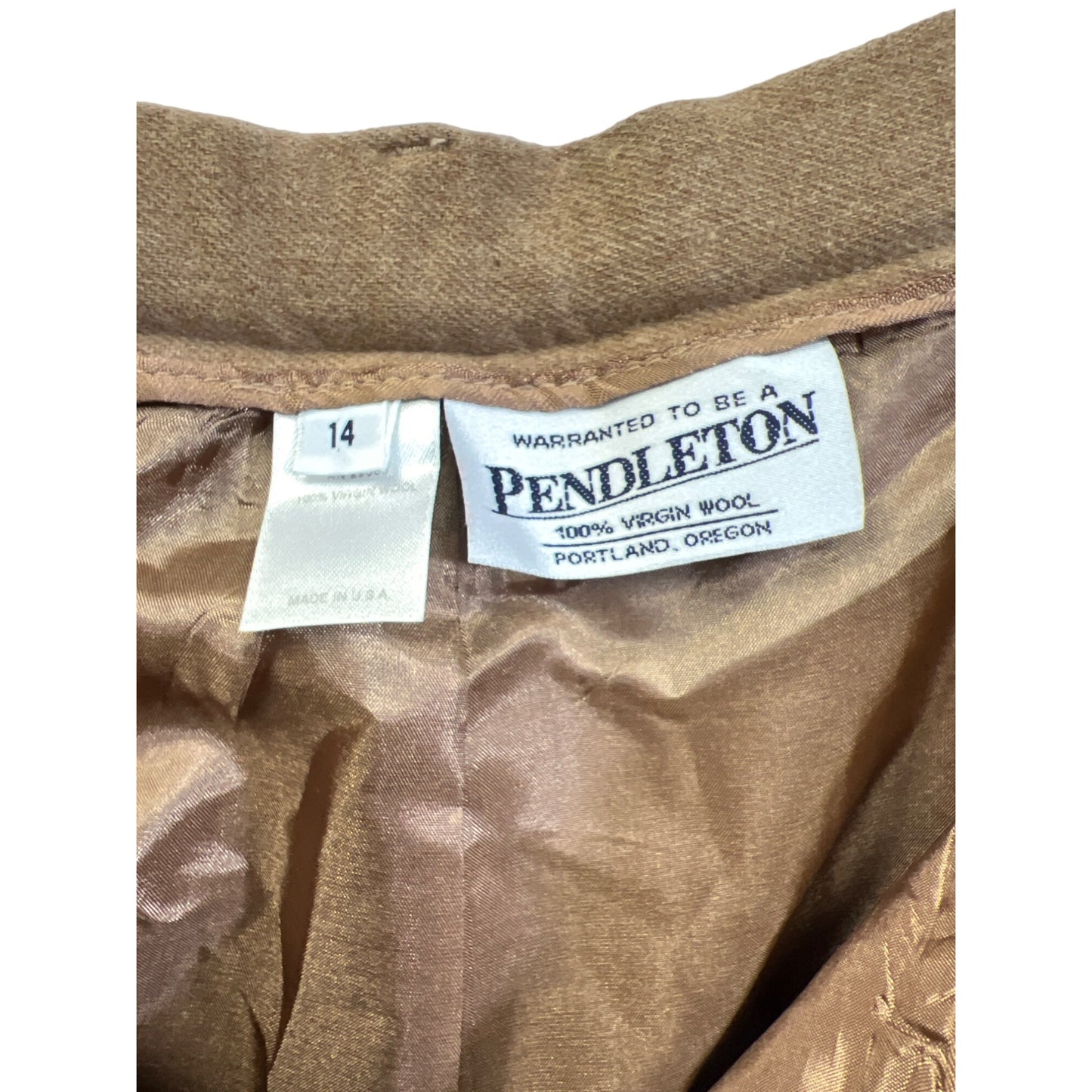 Pendleton Vintage Camel Tan High Waist Wool Trouser Pants