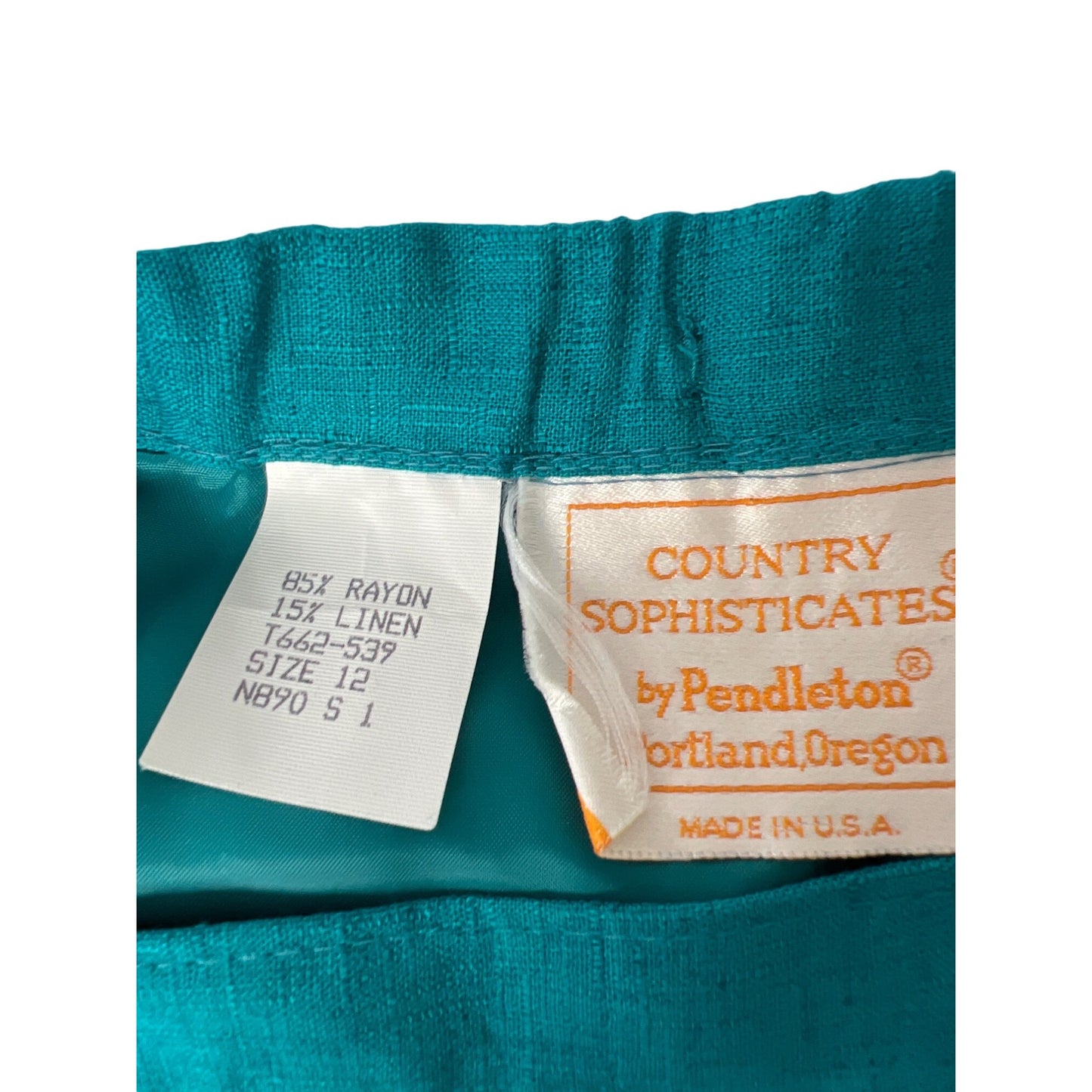 Pendleton Country Sophisticates Vintage 90's Teal Tweed Pencil Skirt