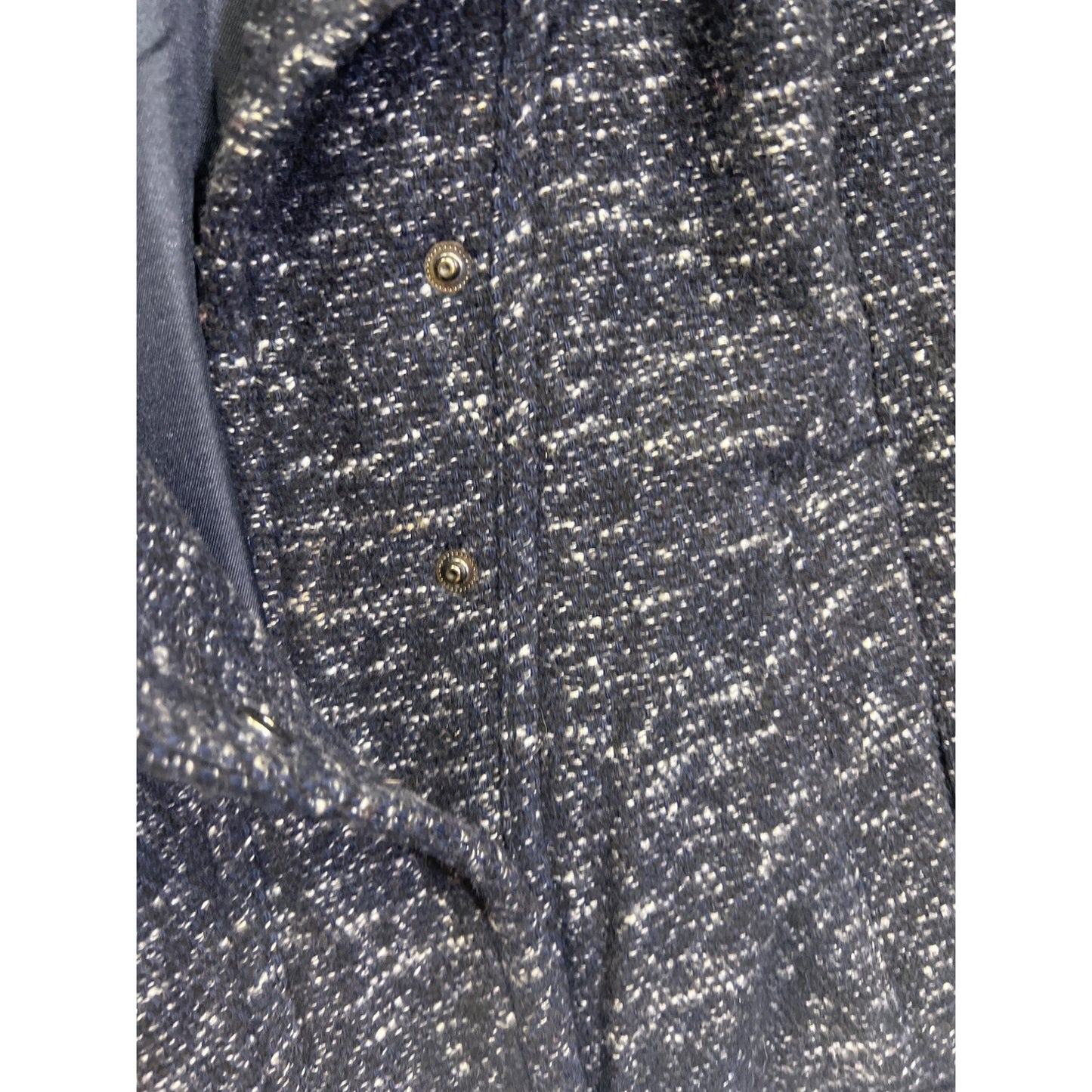 Gap Blue and Black Wool Blend Tweed Moto Jacket