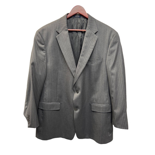 Gold Trumpeter Hart Schaffner Marx Gray Pinstripe Blazer Sports Coat