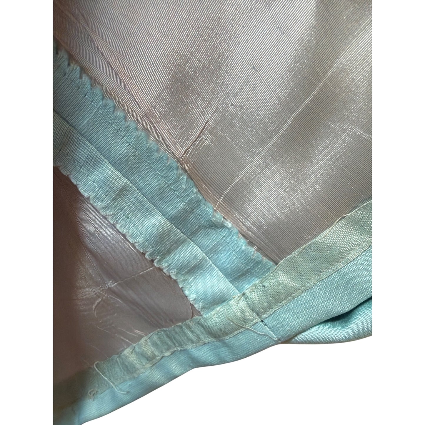 B. Altman & Co Vintage 1960s Robins Egg Blue Silk Dress & Coat Set With Button Details & Pockets – MCM Style