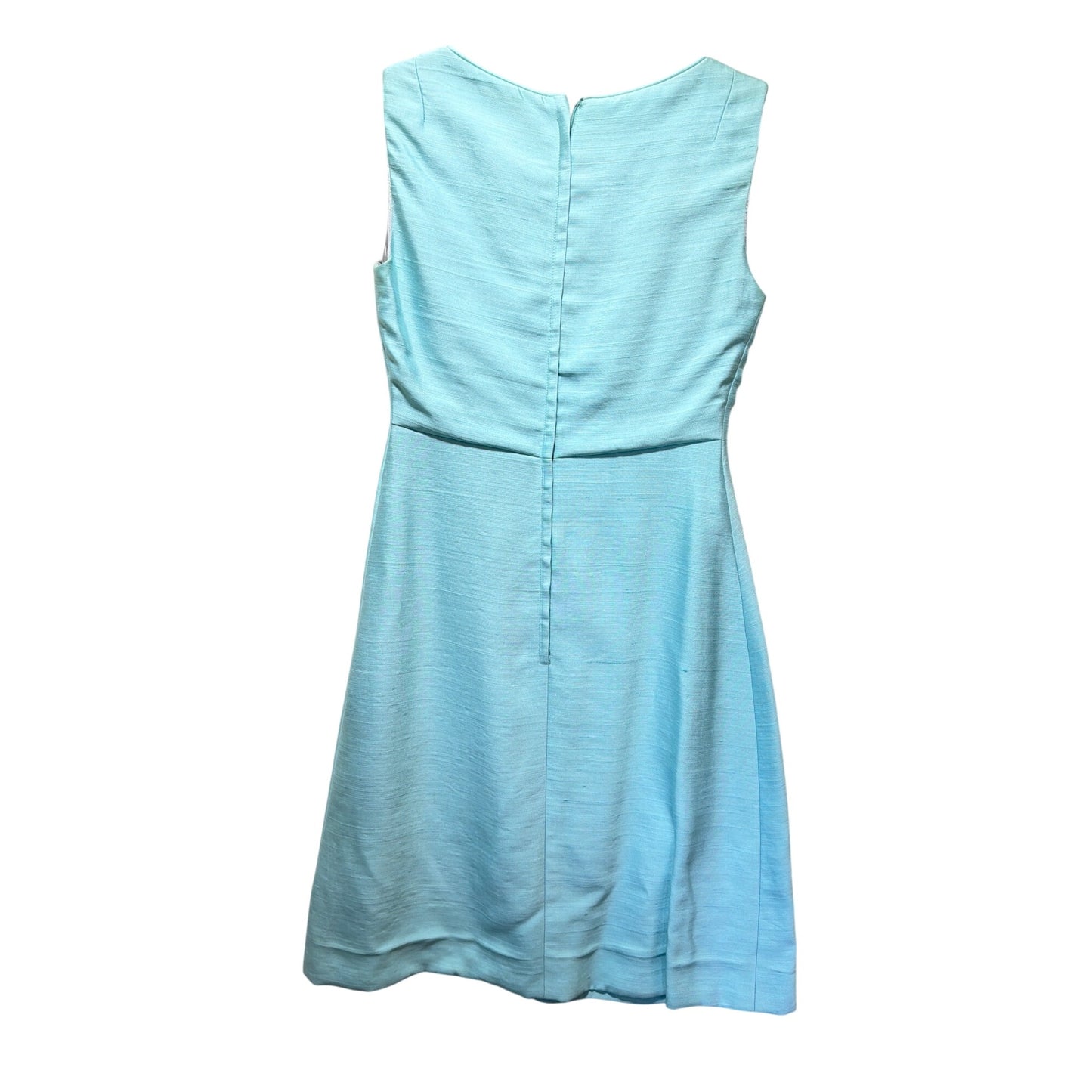 B. Altman & Co Vintage 1960s Robins Egg Blue Silk Dress & Coat Set With Button Details & Pockets – MCM Style