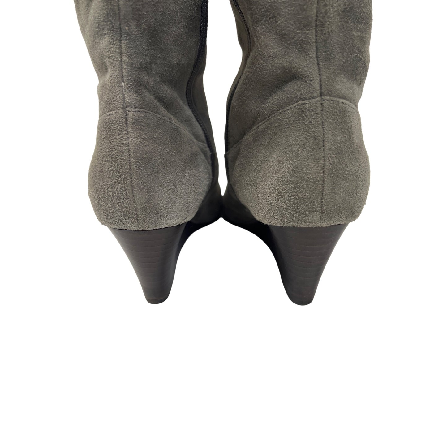 Cole Haan Cora Gray Leather Suede Tall Wedge Boots