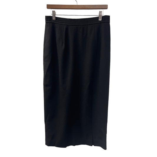 JH Collectibles Vintage Black Wool Pencil Midi Skirt
