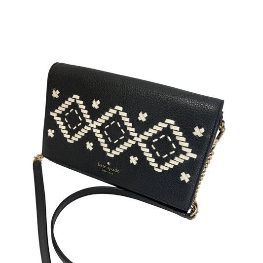 Kate Spade Flynn Street Valencia Black & White Leather Crossbody Purse