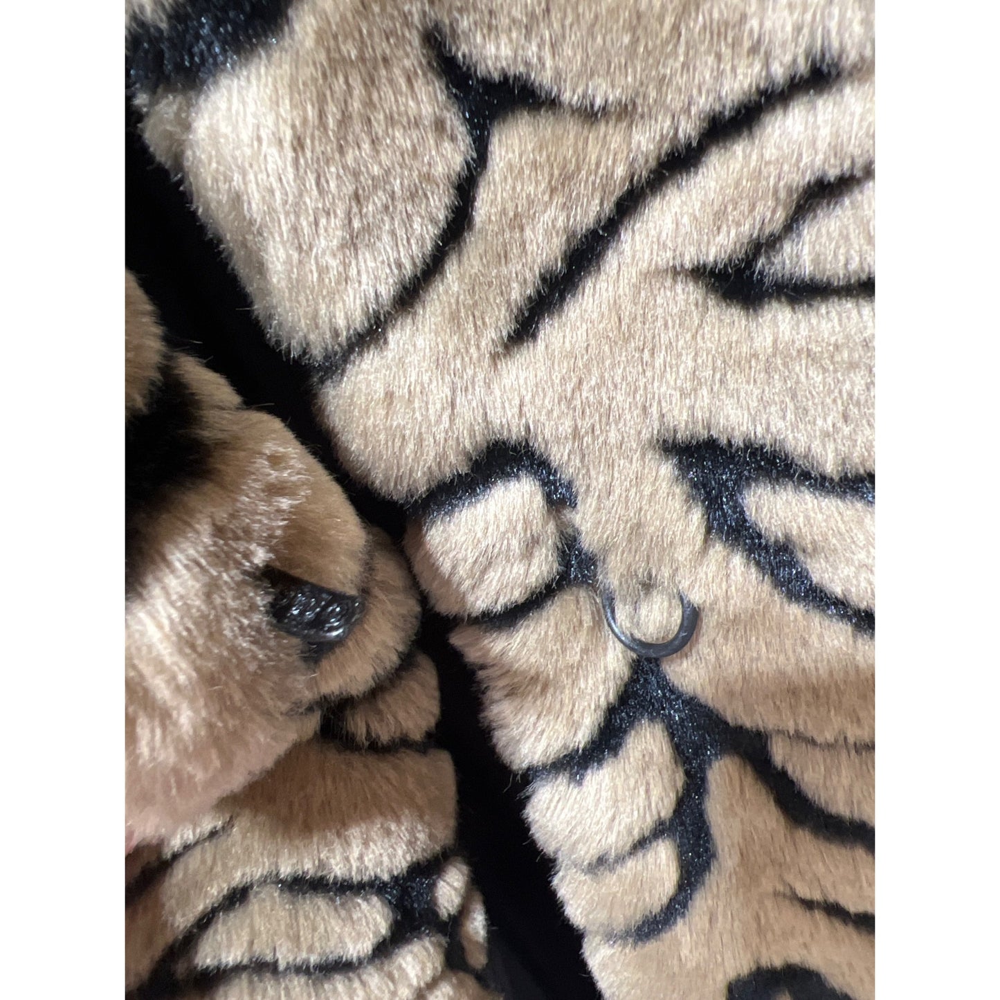 Duffel Vintage 90s Faux Fur Tiger Print Cropped Jacket Small