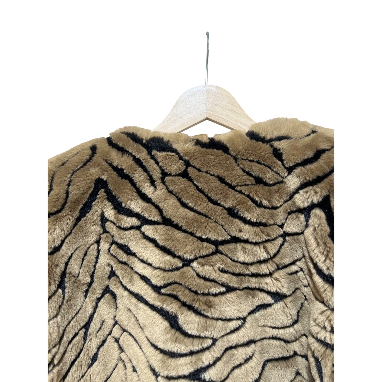 Duffel Vintage 90s Faux Fur Tiger Print Cropped Jacket Small
