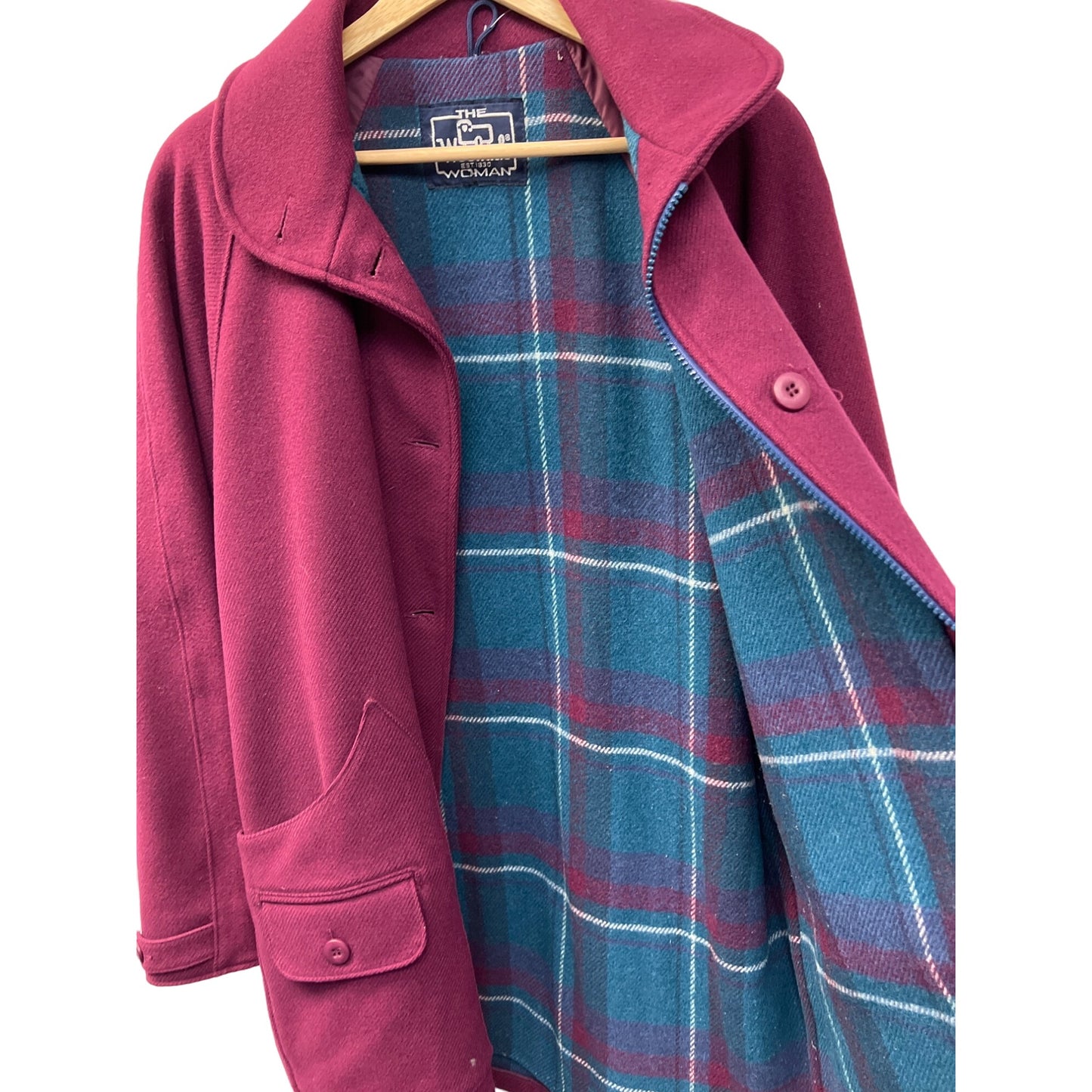 Woolrich "The Woolrich Woman" Vintage Purple and Plaid Blanket Lined Chore Coat