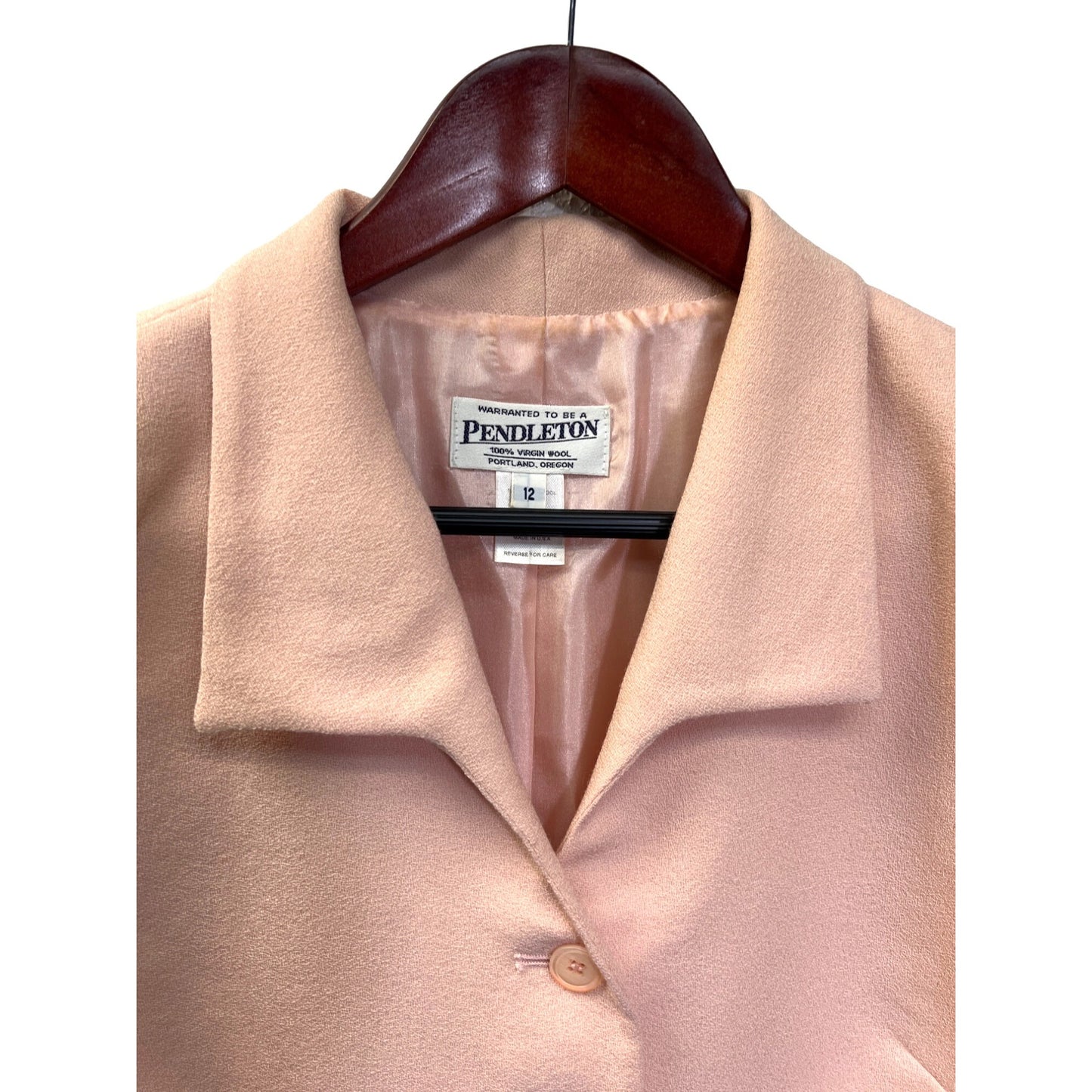 Pendleton Vintage 80's Pink Virgin Wool Cropped Blazer