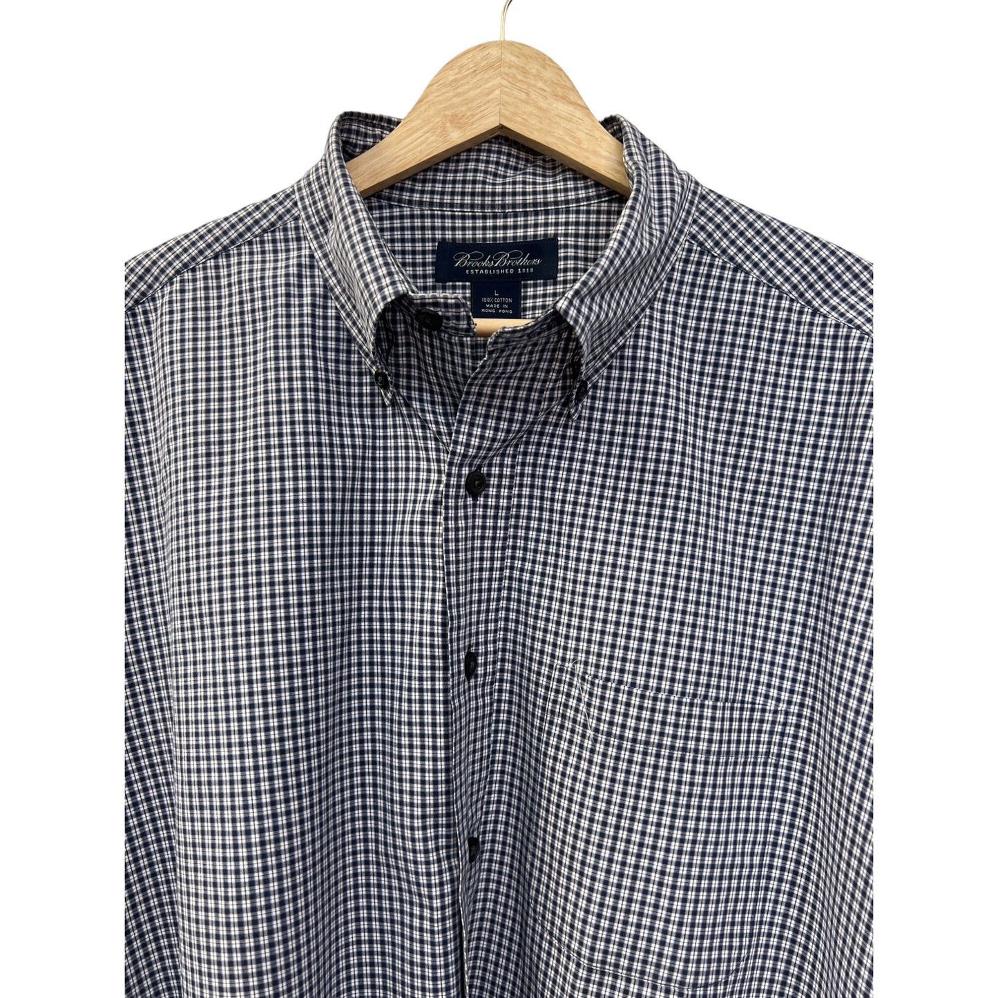Brooks Brothers Blue Plaid Button Down Oxford Shirt