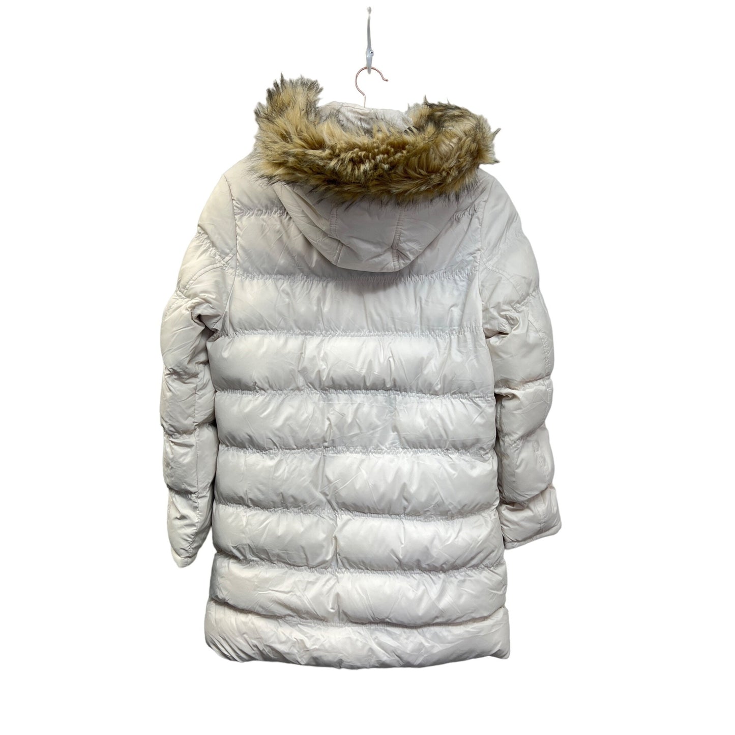 Marc New York Long White Puffer with Faux Fur Hoodie