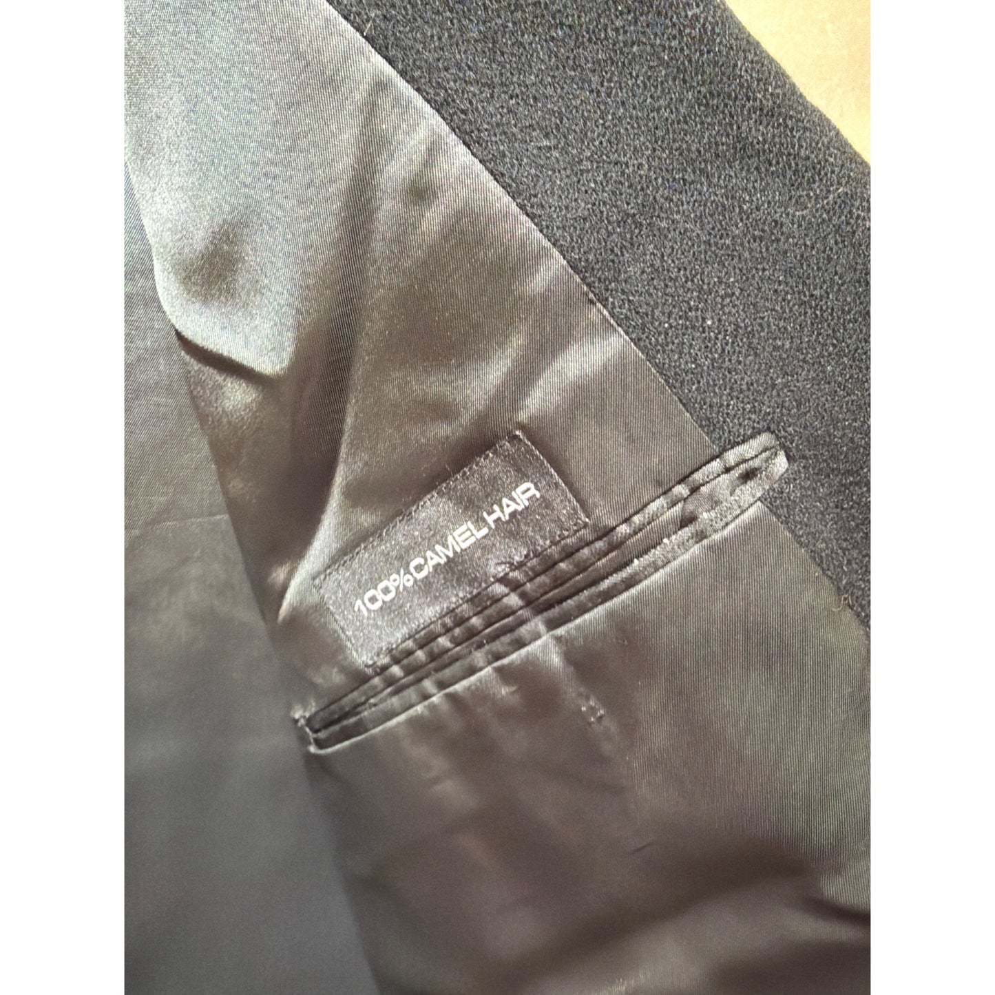 Bill Blass Black Label Parisian Mens 100% Camel Hair Blazer Jacket Size 48R Vintage 90s
