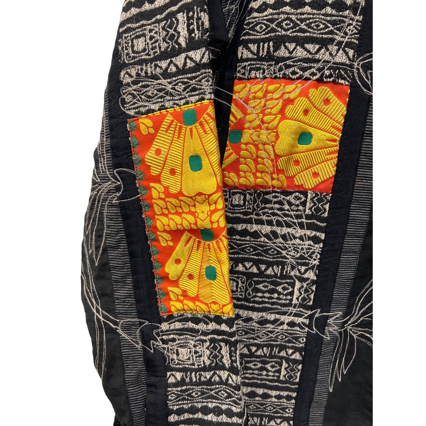 Chico's Design Vintage Embroidery Patchwork Tapestry Jacket