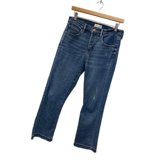 Loft Flare Crop Distressed Denim Jeans Sz 6