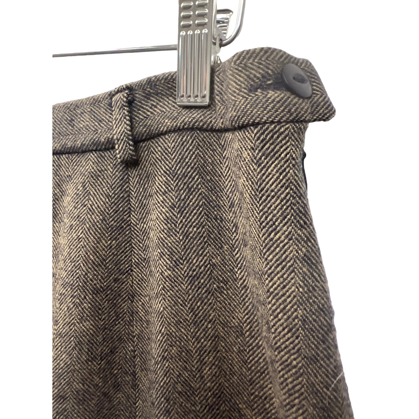 Pendleton Vintage Knockabout Brown & Navy Wool Chevron Midi Skirt