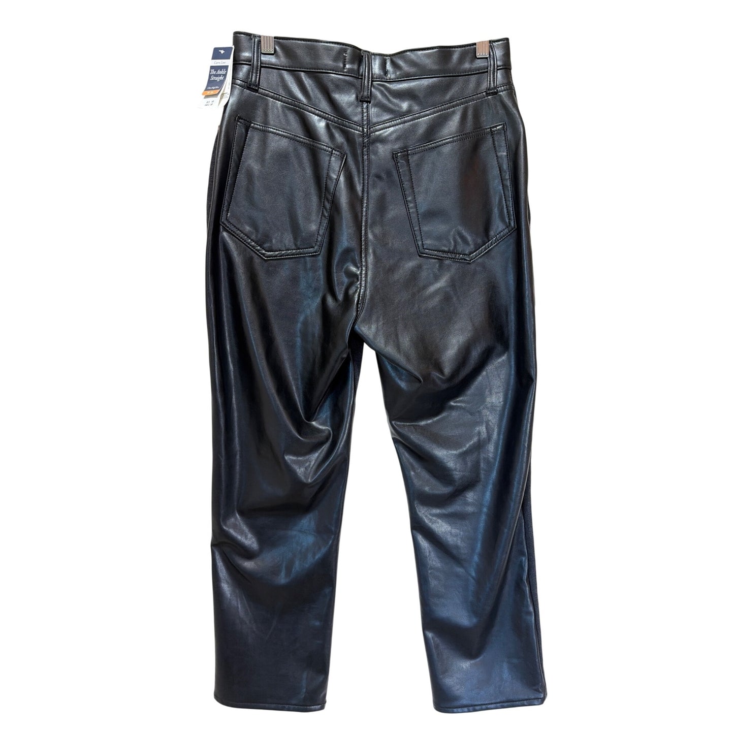 Abercrombie & Fitch NWT Ultra High Rise Ankle Straight Faux Leather Back Jeans Size 30