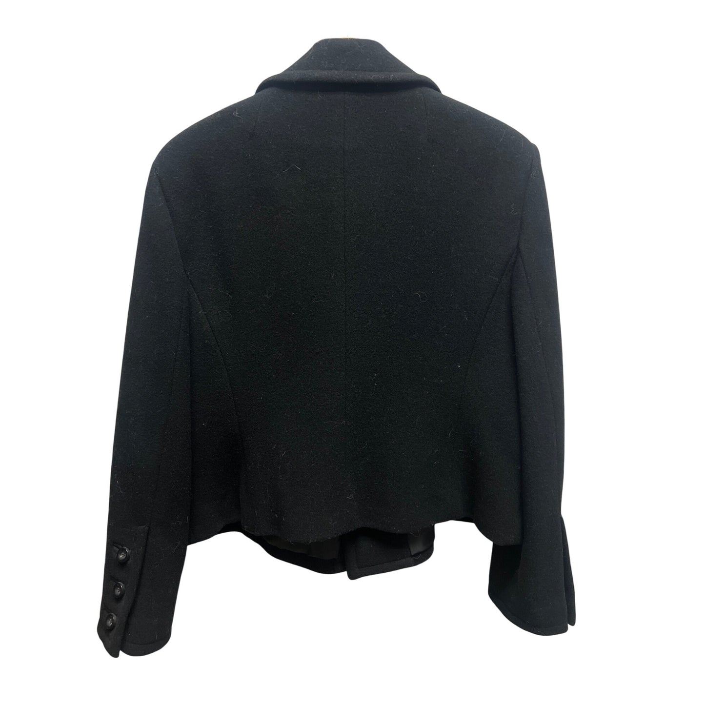 David N Petites Vintage Black Wool Blend Cropped Peacoat