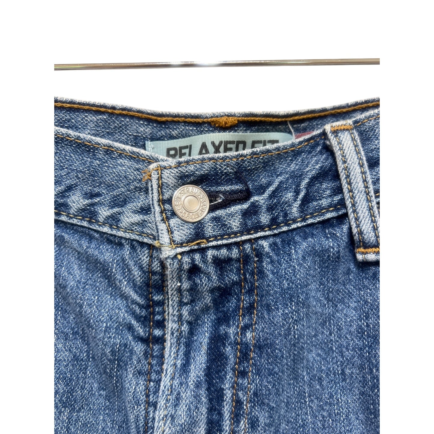 Levis Y2K 550 Mens Relaxed Fit Blue Denim Jean Shorts Jorts Size 36