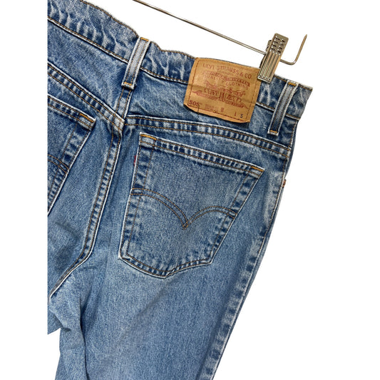 Levis 505 Regular Fit Straight Leg Jeans 11 Short Vintage 90s USA Denim Classic Blue