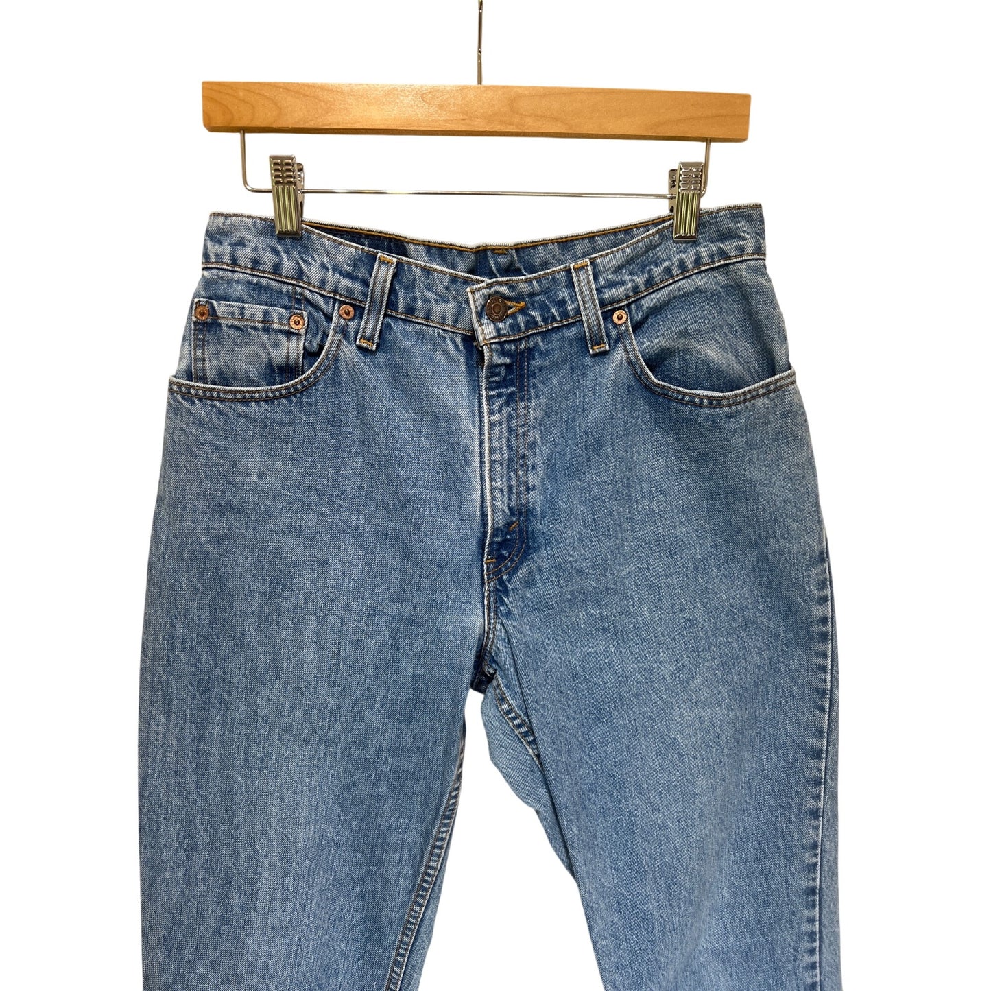 Levis 505 Regular Fit Straight Leg Jeans 11 Short Vintage 90s USA Denim Classic Blue