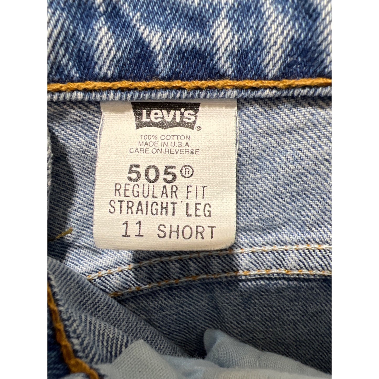 Levis 505 Regular Fit Straight Leg Jeans 11 Short Vintage 90s USA Denim Classic Blue