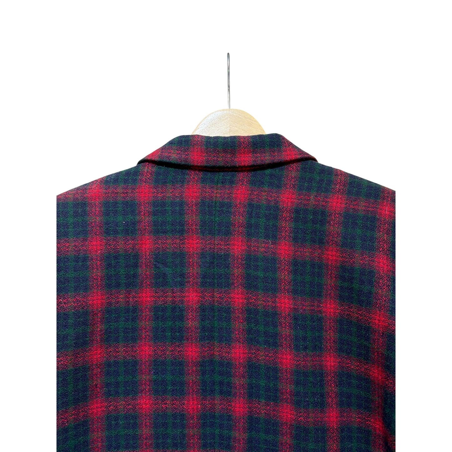 Joan Leslie Vintage 90s Single Breasted Holiday Tartan Plaid Blazer Wool Blend Red Green