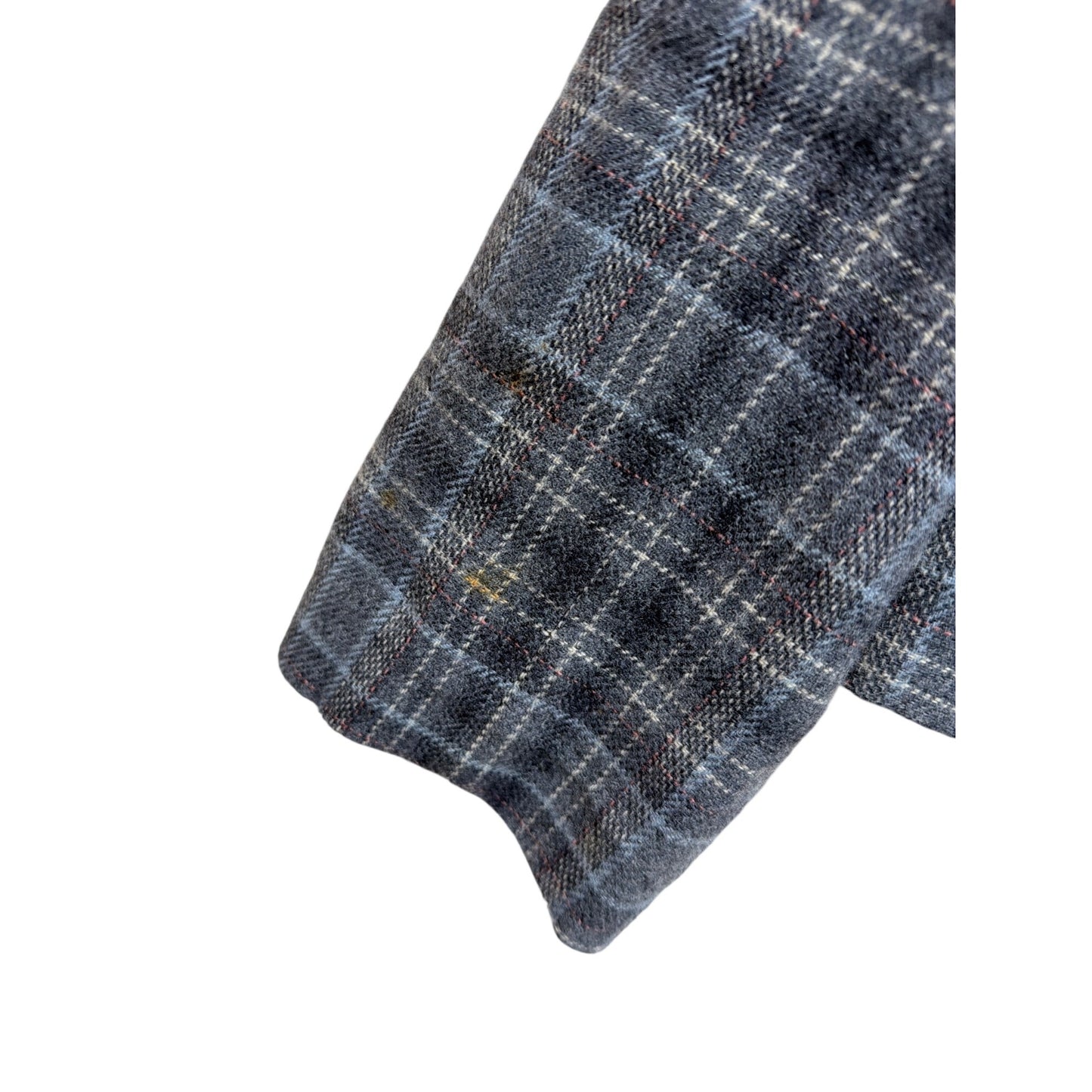 Pendleton Vintage 80s Gray Blue Tartan Plaid Cropped Tailored Blazer