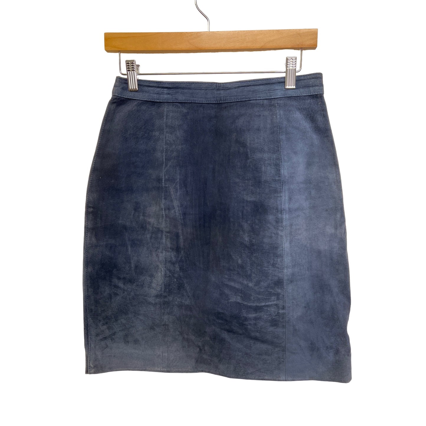 Rock Creek Vintage 80's Blue Suede Leather Pencil Skirt