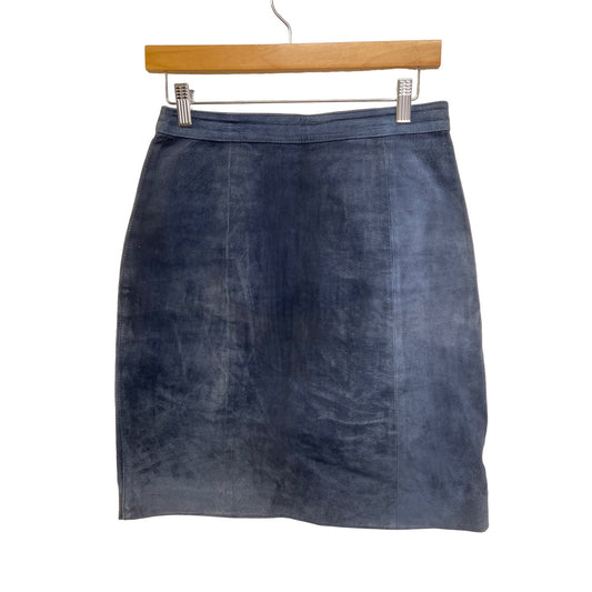 Rock Creek Vintage 80's Blue Suede Leather Pencil Skirt