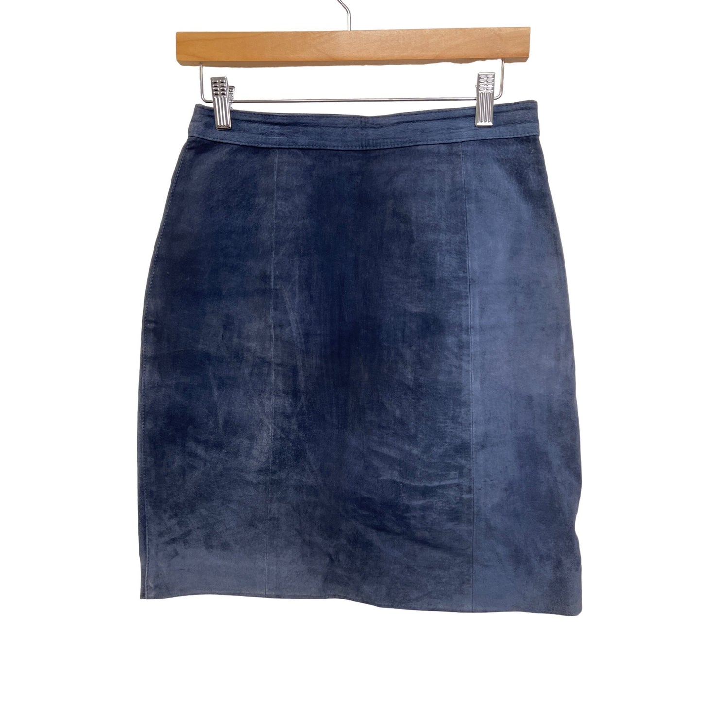 Rock Creek Vintage 80's Blue Suede Leather Pencil Skirt