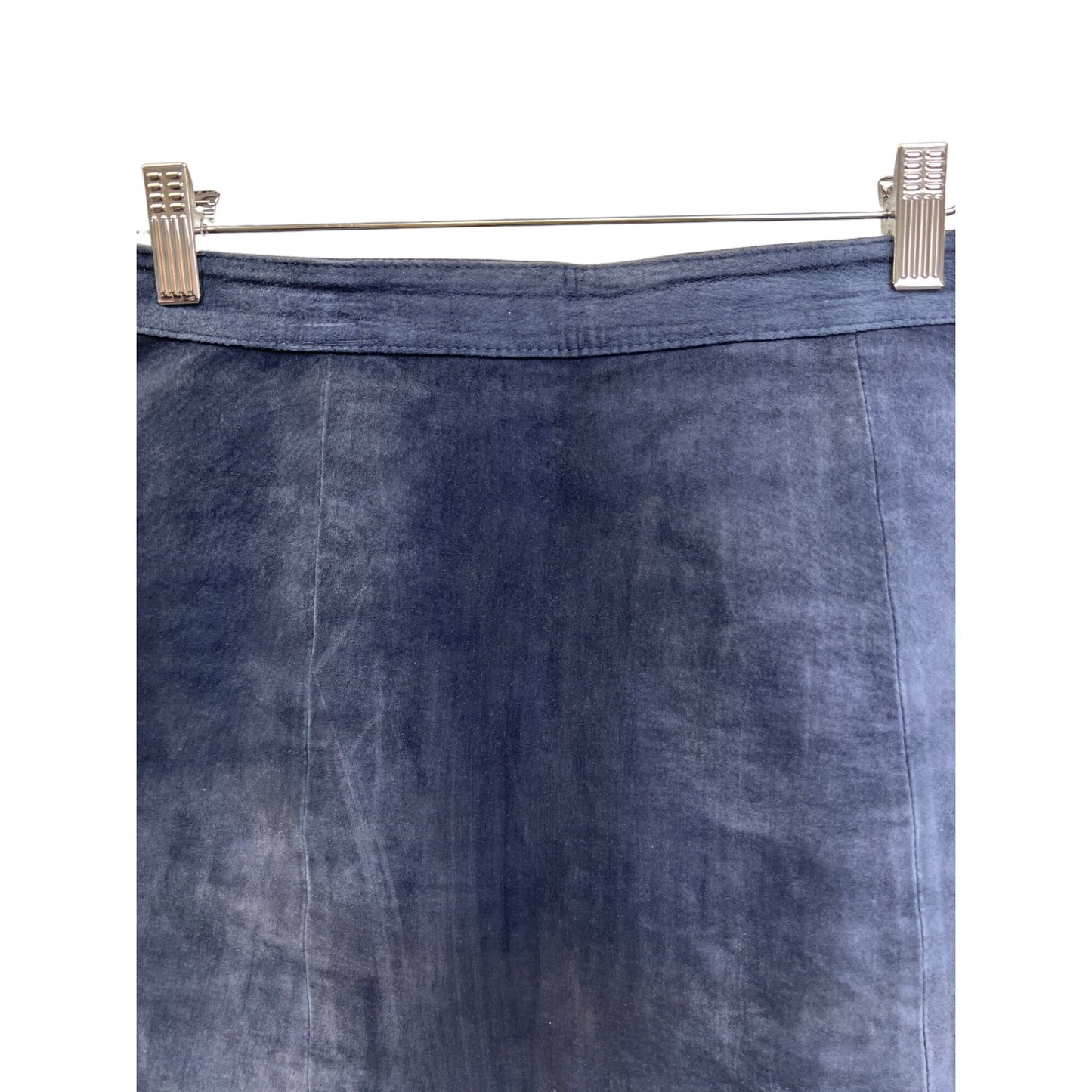 Rock Creek Vintage 80's Blue Suede Leather Pencil Skirt