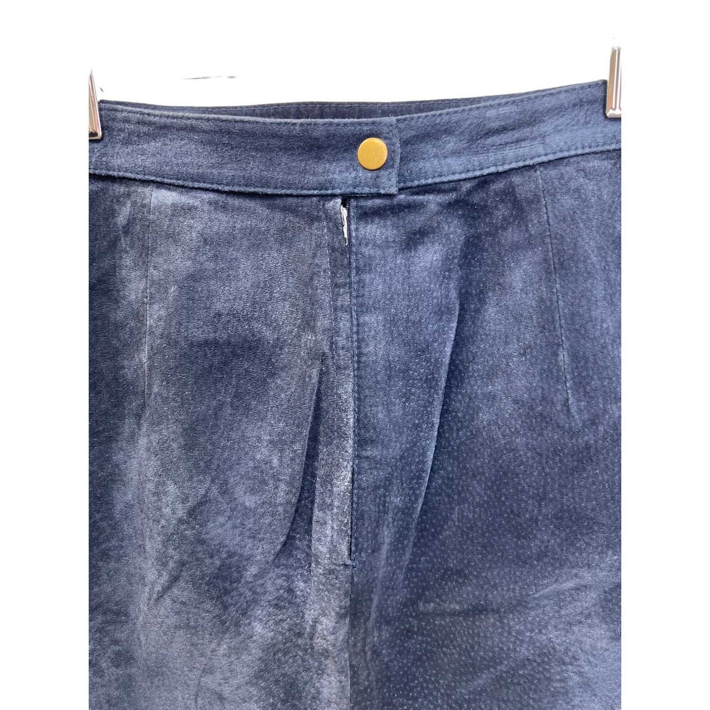 Rock Creek Vintage 80's Blue Suede Leather Pencil Skirt