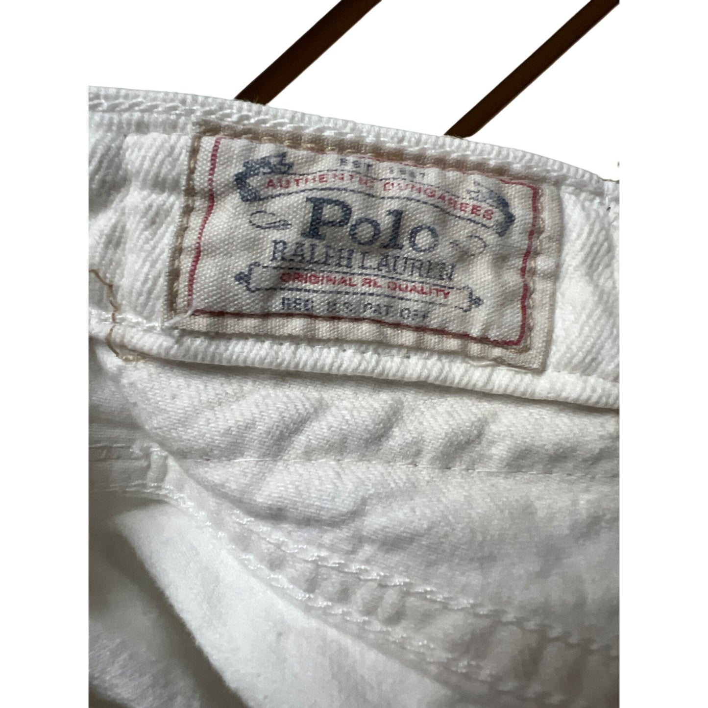 Polo Ralph Lauren White Denim Distressed Paint Spattered Jeans