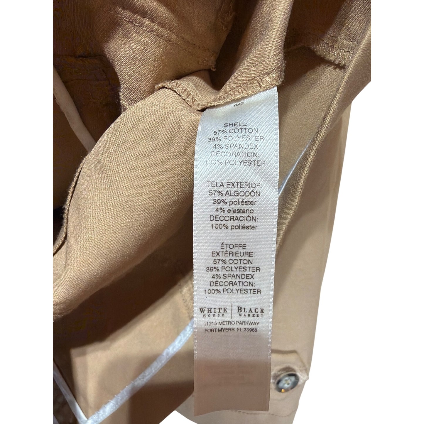 White House Black Market Womens Khaki Beige Belted Utility Jacket Blazer Size 4