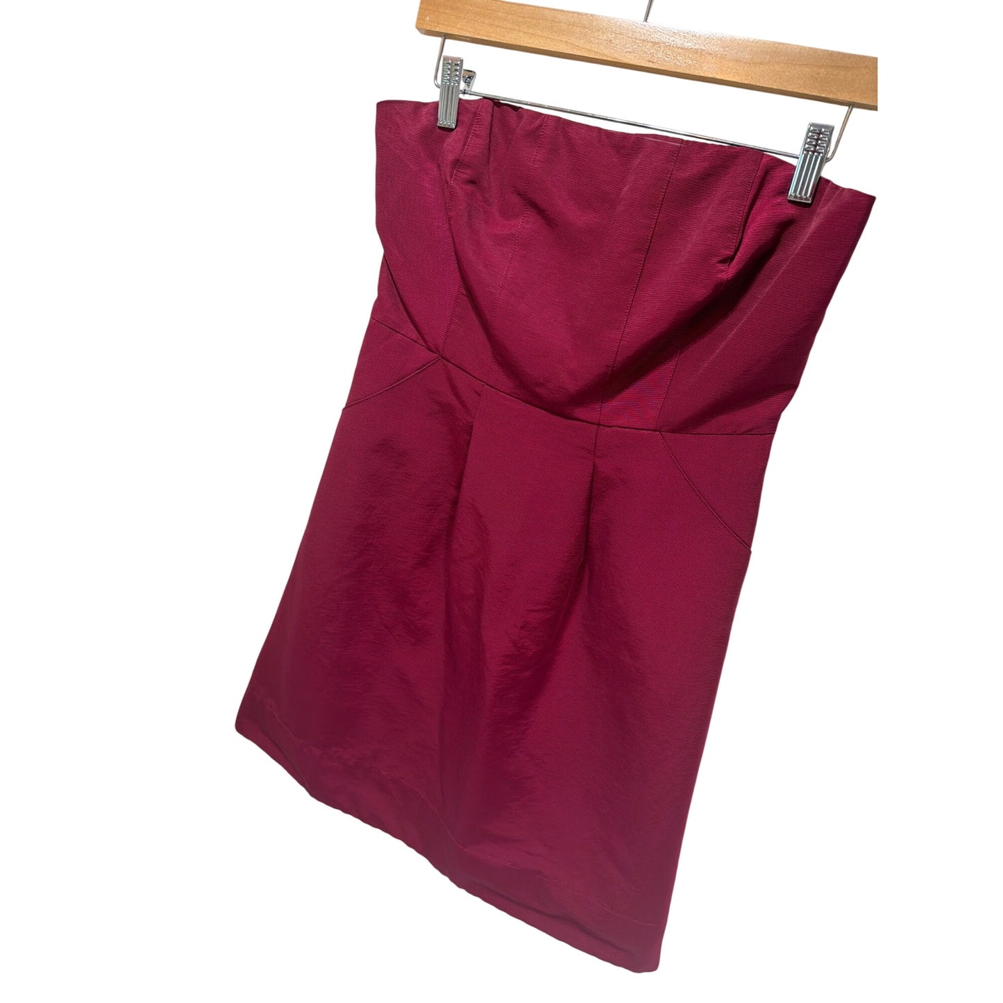 Target Limited Edition Strapless Wine Party Dress With Gold Back Zipper Closure