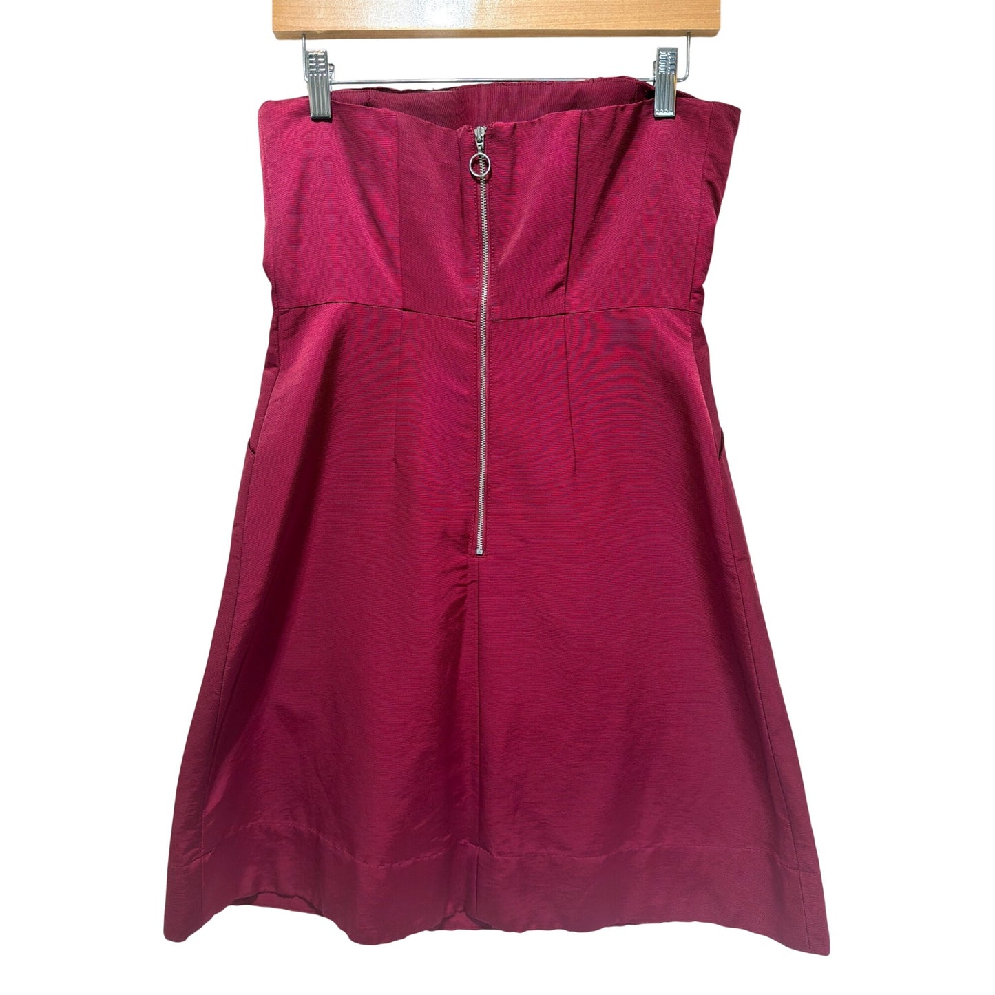 Target Limited Edition Strapless Wine Party Dress With Gold Back Zipper Closure