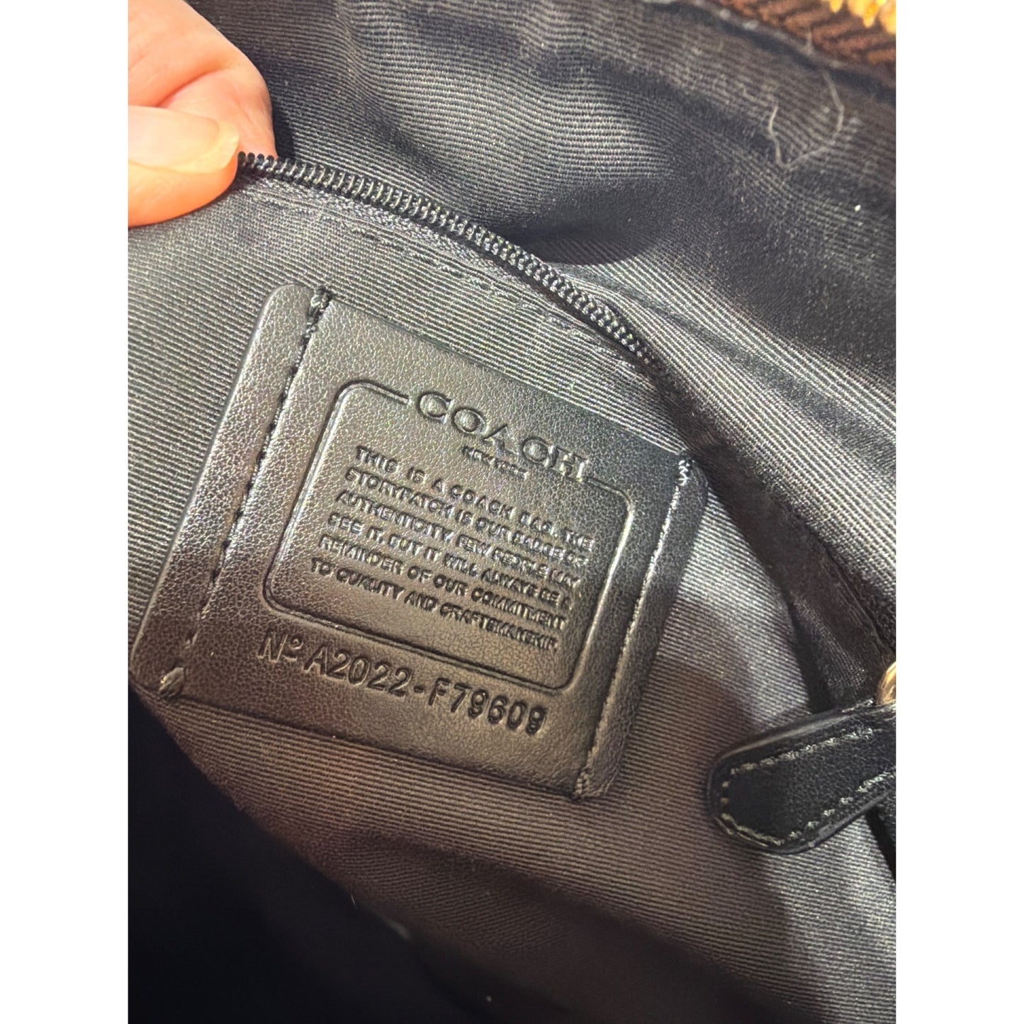 Coach Y2K Gallery Tote Khaki & Black Signature Monogram Canvas Front Pocket Gold Hardware Double Straps Zip Closure