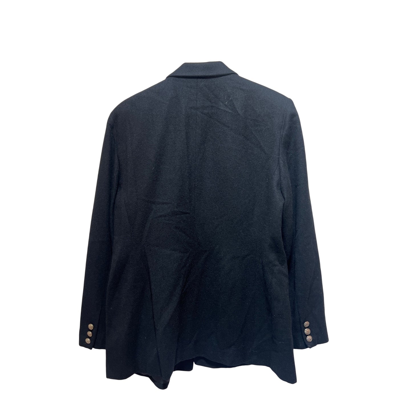 Stephanie Andrews Vintage 80's Black Double-Breasted Blazer With Gold Crest Buttons Size 12